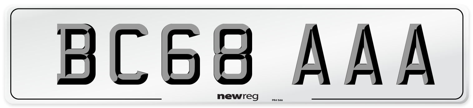 BC68 AAA Number Plate from New Reg